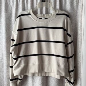 Lululemon Athletica Perfectly Oversized Cropped Crew Stripe
